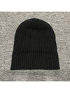 Logo Patch Knit Beanie Black - GANNI - BALAAN 6