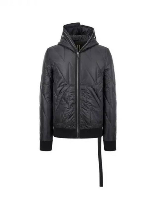 MEN DRKSHDW Cut-out Hood Zip-up Padded Jacket Black 270844 - RICK OWENS - BALAAN 1