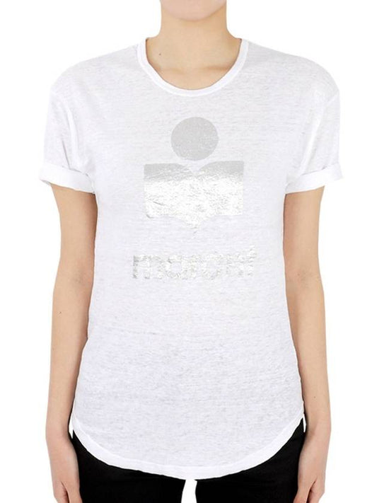 Women s Etoile Coldy Linen Short Sleeve White Silver TS0004FA A1N10E 20WH - ISABEL MARANT - BALAAN 2