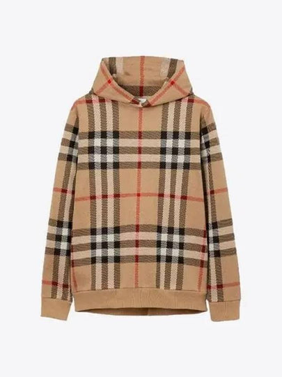 Check Cotton Jacquard Hoodie Beige - BURBERRY - BALAAN 2