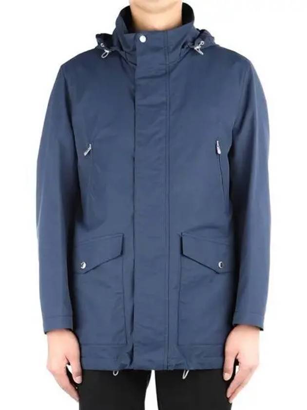 Men's Cotton Nylon Hooded Jacket Blue - BRUNELLO CUCINELLI - BALAAN 2