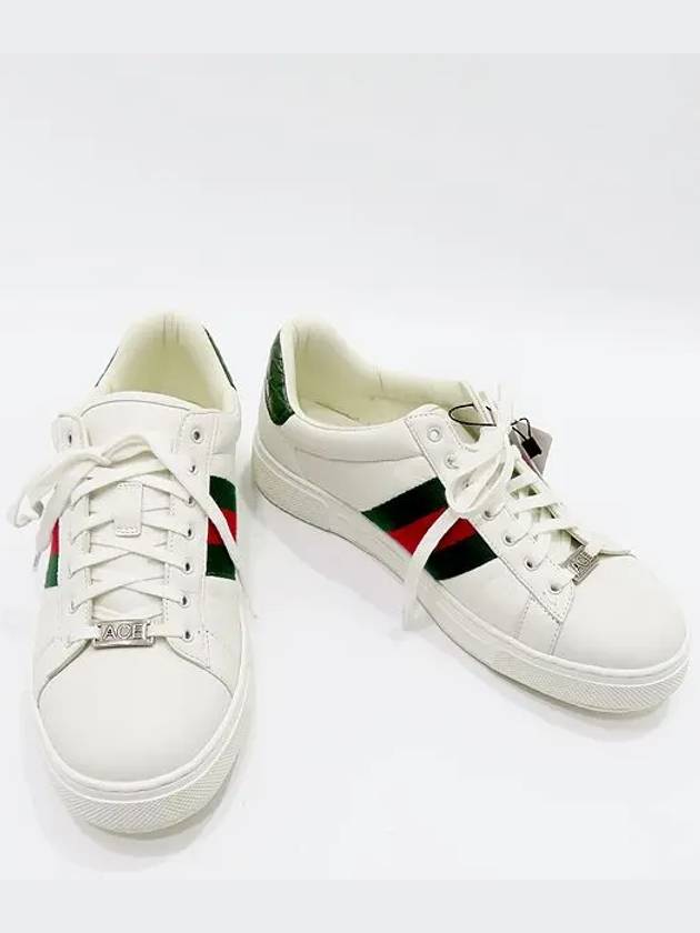 757892 White Color Leather ACE WEB Men s Sneakers 8 270MM - GUCCI - BALAAN 2