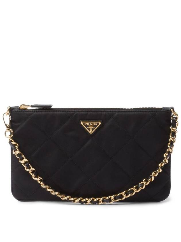 Triangle Logo Chain Pouch Black - PRADA - BALAAN 2