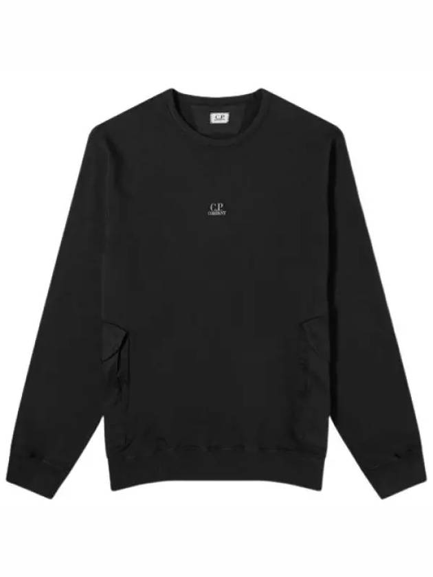 Cotton Fleece Mixed Pocket Sweatshirt Black - CP COMPANY - BALAAN 2