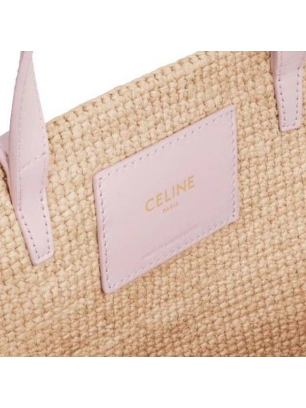 Teen Supple Classic Panier Raffia Tote Bag Pastel Pink - CELINE - BALAAN 6