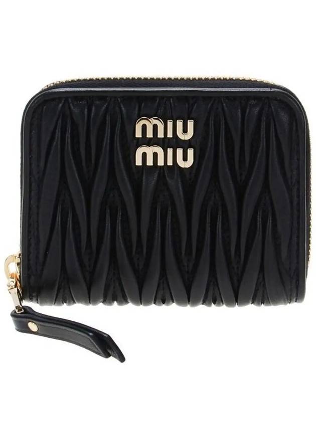 Matelasse Nappa Leather Coin Wallet Black - MIU MIU - BALAAN 3