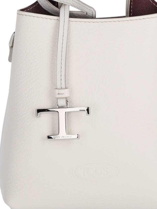 Micro Leather Mini Tote Bag White - TOD'S - BALAAN 5