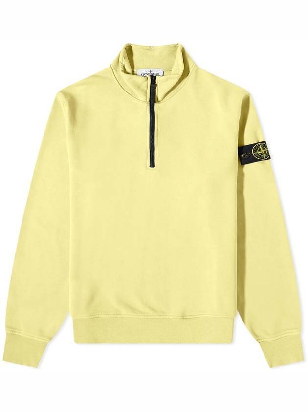 Wappen Patch Half Zip Up Sweatshirt Yellow - STONE ISLAND - BALAAN 1