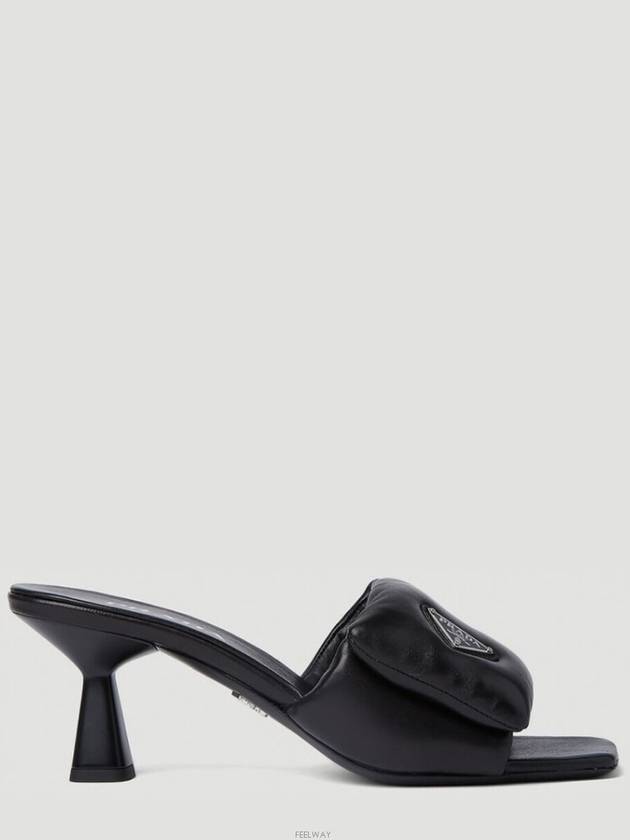 Soft Padded Nappa Sandals Heel Black - PRADA - BALAAN 6