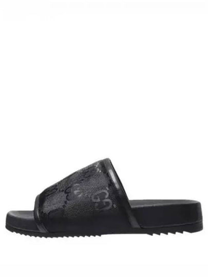 GG Monogram Slide Slippers Black - GUCCI - BALAAN 2