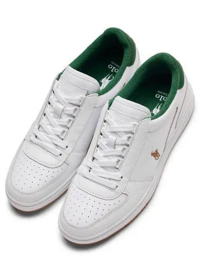 Polo Court Leather Low Top Sneakers White Green - POLO RALPH LAUREN - BALAAN 2