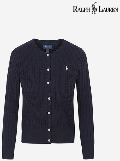 Mini Cable Cotton Cardigan Navy - POLO RALPH LAUREN - BALAAN 2