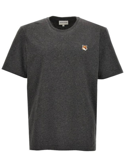 Fox Head Patch Classic Short Sleeve T-Shirt Grey Melange - MAISON KITSUNE - BALAAN 2