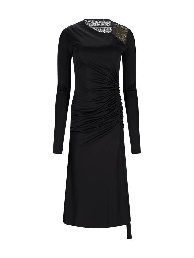 4G JERSEY AND LACE DRAPED DRESS - GIVENCHY - BALAAN 1