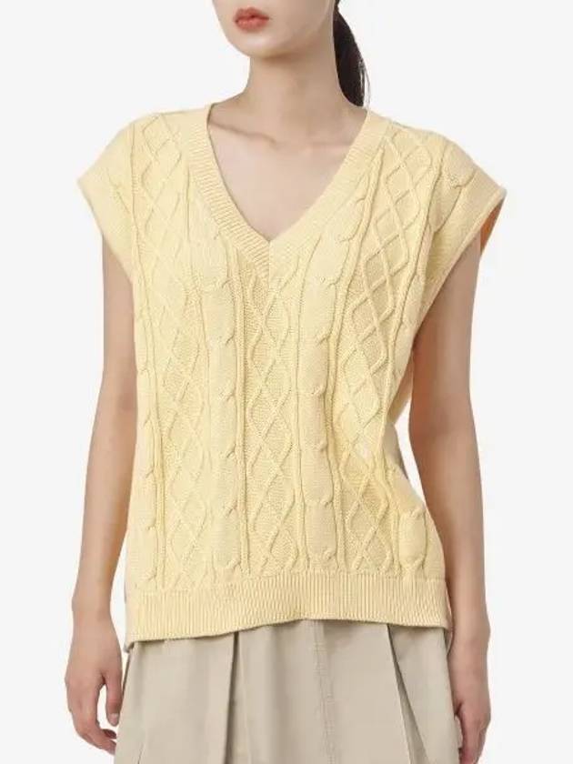 Cable Knit Vest Beige - SPORTY & RICH - BALAAN 2