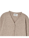 V neck cable knit cardigan Melange beige - THE GREEN LAB - BALAAN 2