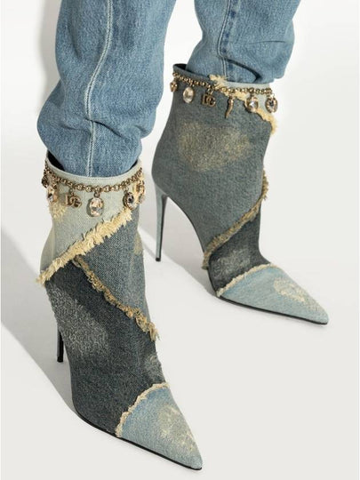 Dolce & Gabbana Denim Ankle Boots With Heels, Women's, Blue - DOLCE&GABBANA - BALAAN 2