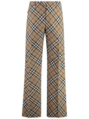 Burberry Wool Blend Trousers - BURBERRY - BALAAN 1