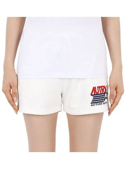 Women's Iconic Logo Action Shorts White - AUTRY - BALAAN 2