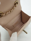 gold CC logo chain lambskin mini cross bag pink beige - CHANEL - BALAAN 8