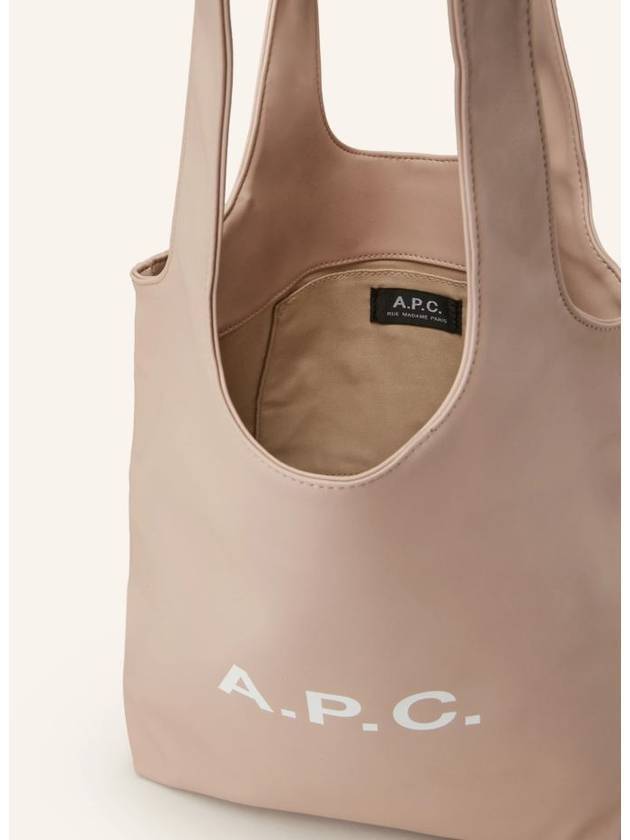 Ninon Small Recycled Leather Tote Bag Satin Pink - A.P.C. - BALAAN 3