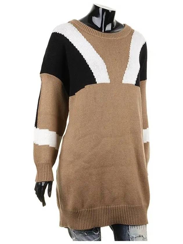 Women's Maxi Wool Sweater Brown NMA377V B624C - NEIL BARRETT - BALAAN 3