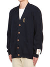 Men's Feather Patch Cardigan Dark Blue - GOLDEN GOOSE - BALAAN 3