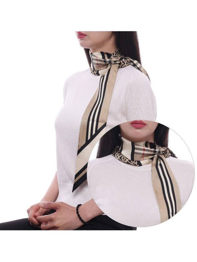 Montage Print Silk Skinny Scarf Archive Beige - BURBERRY - BALAAN 2