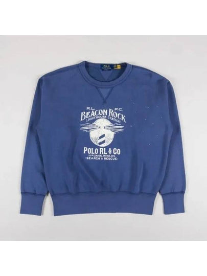 Graphic Print Sweatshirt Blue Heaven - POLO RALPH LAUREN - BALAAN 2