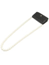 Nell black lambskin pearl strap champagne gold CC logo WOC cross bag AP1841 - CHANEL - BALAAN 6