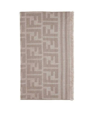 FF Jacquard Scarf Dove Grey - FENDI - BALAAN 1