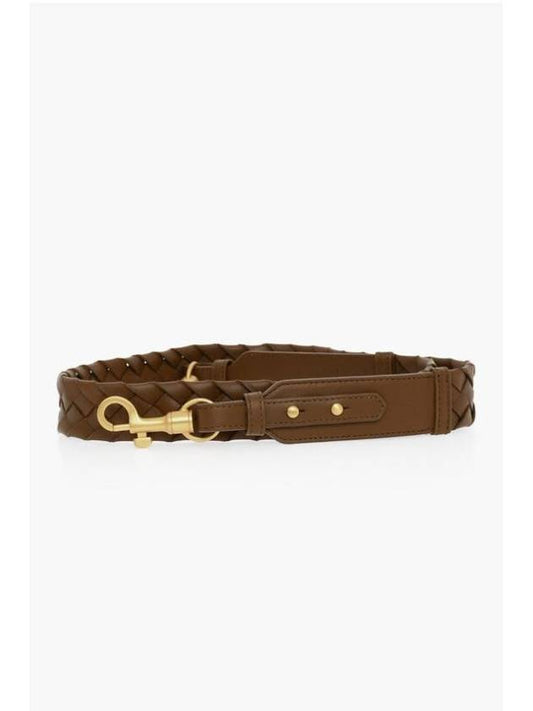 Intrecciato Leather Belt Brown - BOTTEGA VENETA - BALAAN 1