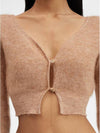 Le Alzou Cropped Mohair Cardigan Light Brown - JACQUEMUS - BALAAN 5