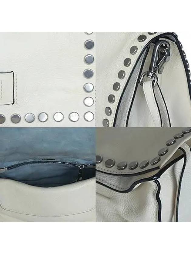 1BD082 White Color GLACE CALF Stud Etiquette Shoulder Bag - PRADA - BALAAN 5