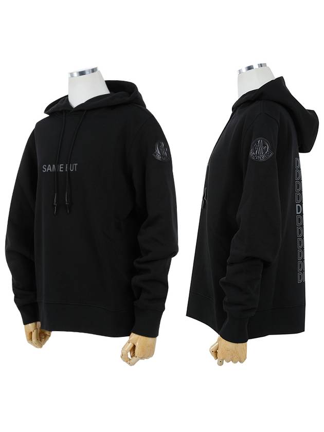 Back Lettering Printed Hoodie Black - MONCLER - BALAAN 3