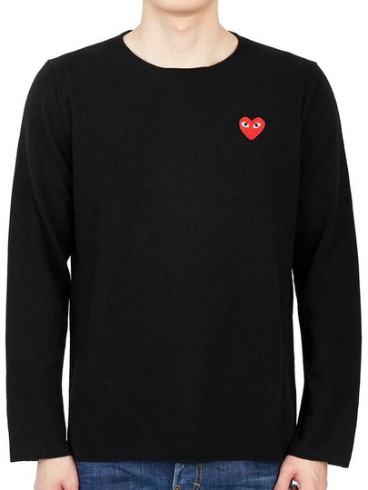 Red Heart Crew Neck Knit Top P1 N068 1 Black - COMME DES GARCONS - BALAAN 2