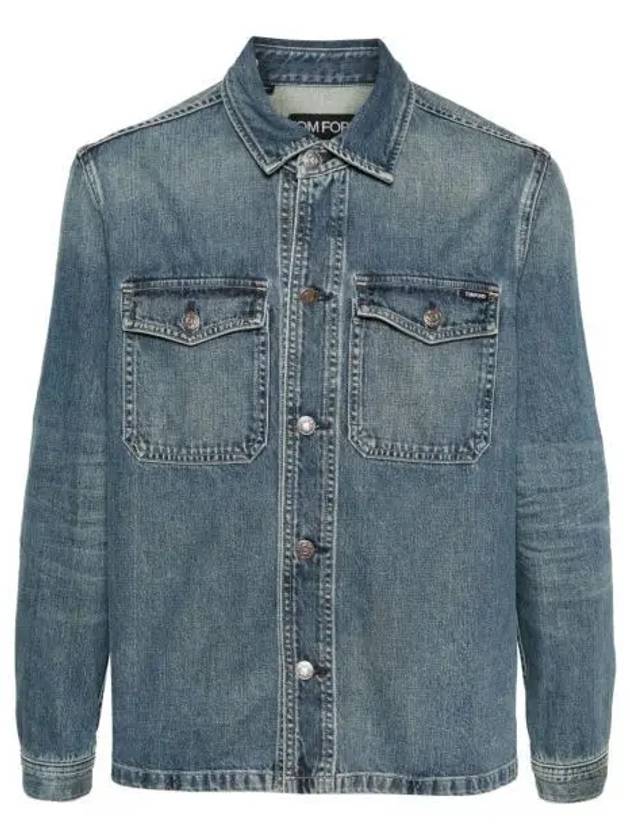 Logo Label Denim Jacket Blue - TOM FORD - BALAAN 2