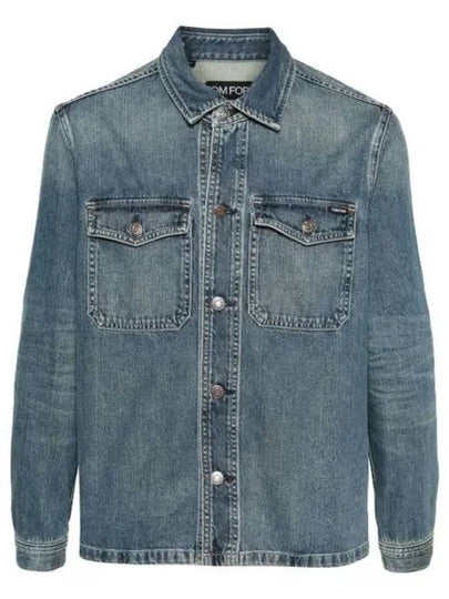 Logo Label Denim Jacket Blue - TOM FORD - BALAAN 2