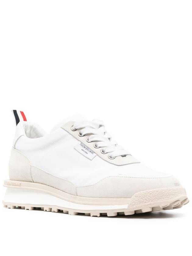 Eco Nylon Alumni Low Top Sneakers White - THOM BROWNE - BALAAN 4