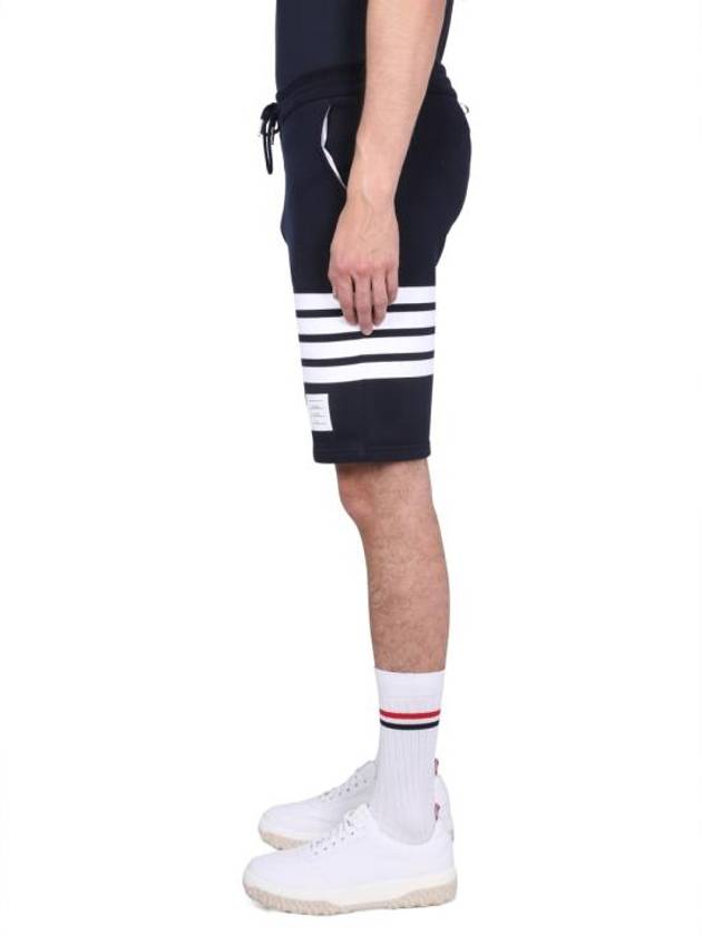 Cotton Loopback Knit Engineered 4-Bar Sweatshorts Navy - THOM BROWNE - BALAAN 4