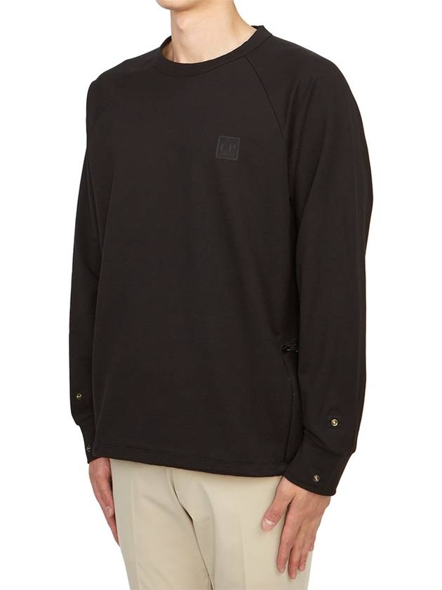 Metropolis Series Stretch Fleece Pocket Sweatshirt Black - CP COMPANY - BALAAN 3