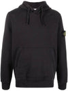 Wappen Patch Cotton Fleece Hoodie Black - STONE ISLAND - BALAAN 1