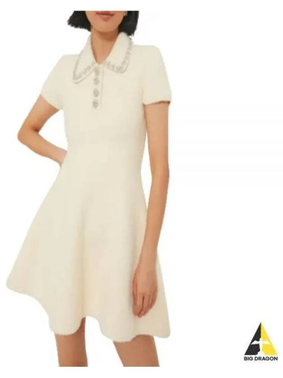 24 CREAM SOFT KNIT MINI DRESS RS24129SC - SELF PORTRAIT - BALAAN 2