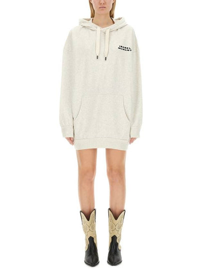 Solena Embroidered Logo Oversized Hoodie Ecru - ISABEL MARANT - BALAAN 2