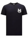 Monogram Logo Short Sleeve T-Shirt Navy - MONCLER - BALAAN 2