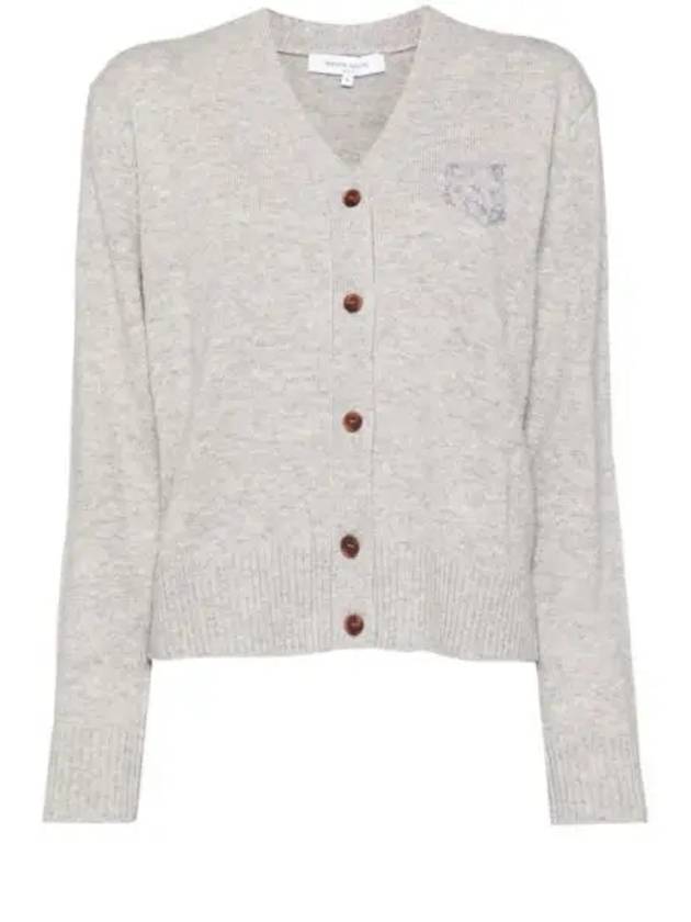 Embroidery Bold Fox Head Cardigan Grey - MAISON KITSUNE - BALAAN 2