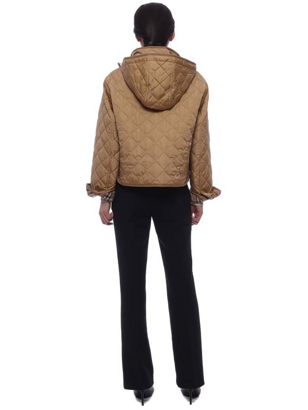 Women's Cropped Quilted Hoodie Jacket Archives Beige - BURBERRY - BALAAN 6