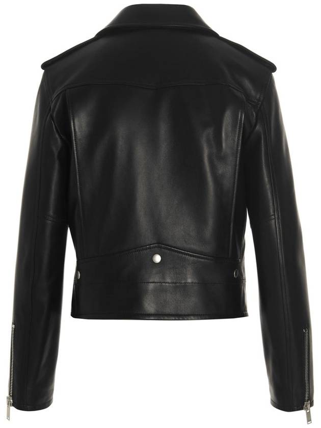 Classic Lambskin Biker Jacket Black - SAINT LAURENT - BALAAN 3