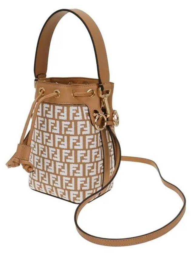 Mon Tresor Raffia Small Bucket Bag White - FENDI - BALAAN 3