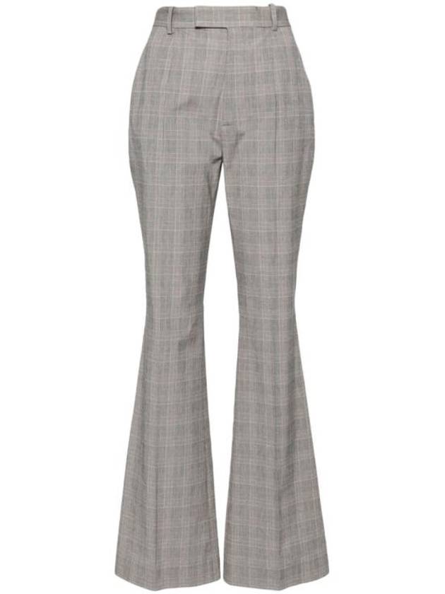 Women's Check Flare Wide Pants Grey - VIVIENNE WESTWOOD - BALAAN 1